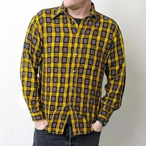 Big Rock Canyon Plaid Flannel Button Down Shirt- L
